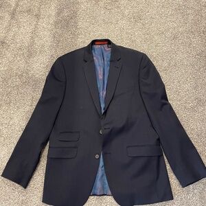 Ted Baker Joey CT Slim Fit Wool Two Piece Suit Navy Blue Size 42 R | 36 W